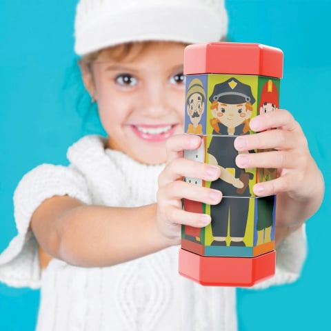 Puzzle Quercetti Tubo Mix  Match Meserii