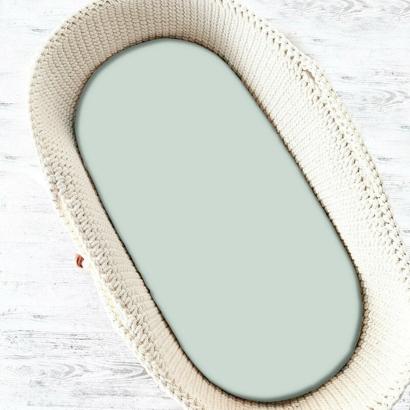 Cearceaf cu elastic Qmini 80x35 cm pentru landou, Cold Mint – prezentare produs