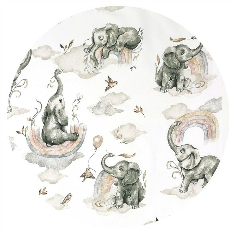Cearceaf cu elastic Qmini 140x70 cm, Elephants on Rainbow – imagine 9