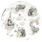 Lenjerie pătuț Qmini Elephants on Rainbow 120x60 cm, 3 piese – imagine 9