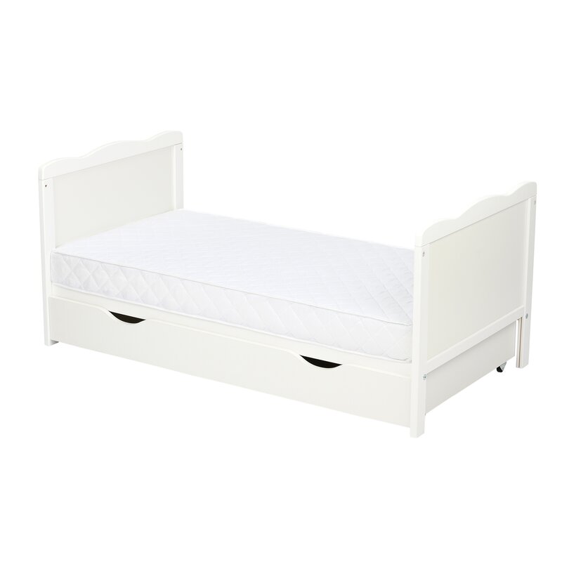 Pătuț din lemn Qmini Julia 120x60 cm, cu sertar, Alb – imagine 16