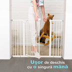 Poartă siguranță Qmini Thor 74–109,4 cm, Alb