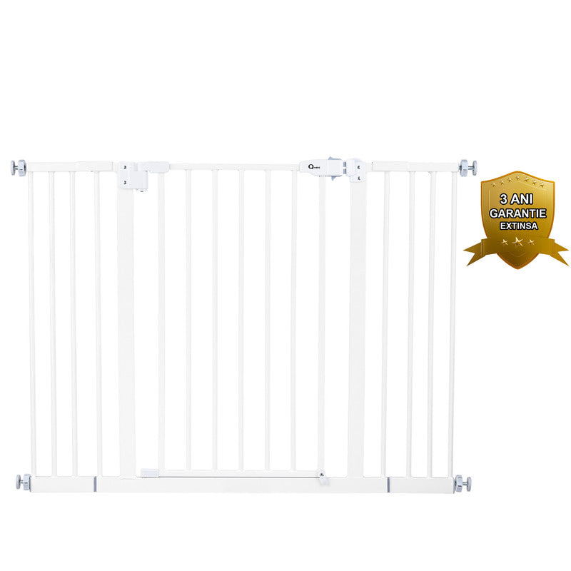 Poartă siguranță Qmini Thor 74–109,4 cm, Alb