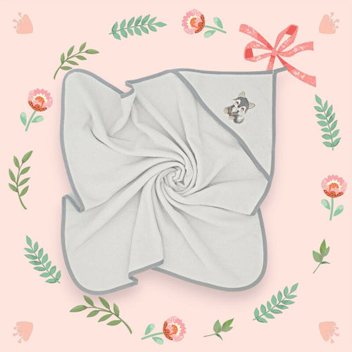 Prosop cu glugă Qmini 80x80 cm, Gri – detaliu material