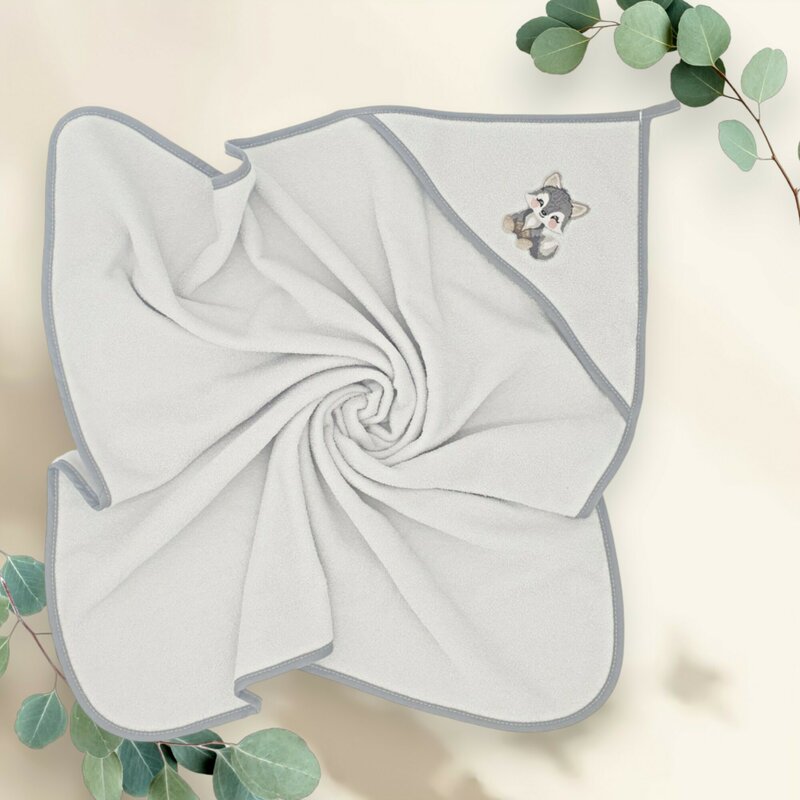 Prosop cu glugă Qmini 80x80 cm, Gri – imagine 4
