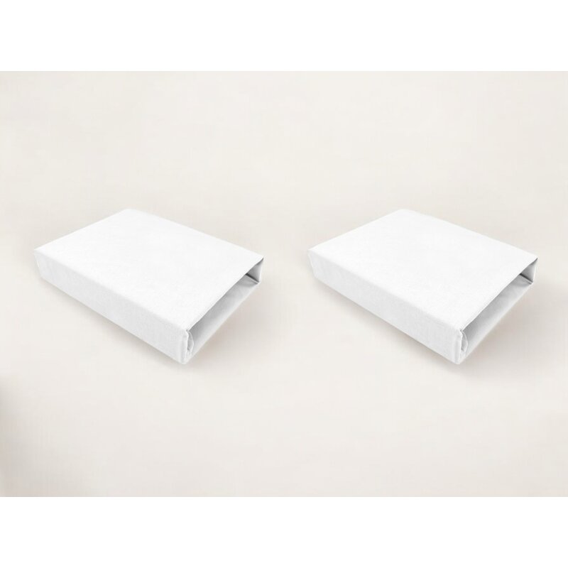 Set 2 cearceafuri cu elastic Qmini 90x50 cm, White – imagine 5