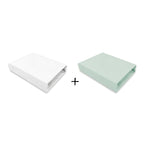 Set 2 cearceafuri cu elastic Qmini 90x50 cm, White and Cold Mint – imagine 4
