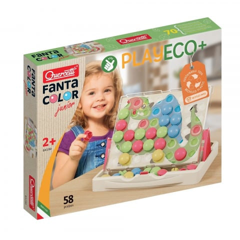 Joc mozaic Quercetti Fantacolor Junior Eco, 48 piese – cutia Fantacolor Junior Eco