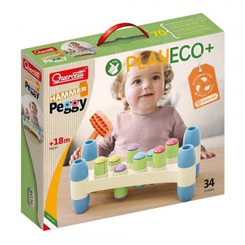 Joc cu ciocanel Quercetti Hammer Peggy Eco – cutia Hammer Peggy Eco