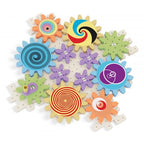 Set roti dintate Quercetti Kaleido Gears Eco – roți dințate multicolore pe baza asamblată