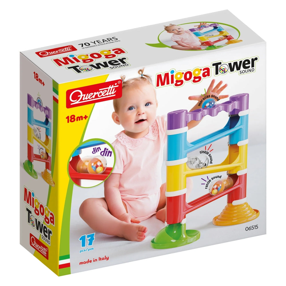 Turn cu bile Quercetti Migoga Tower Sound – cutia turnului Migoga Tower Sound