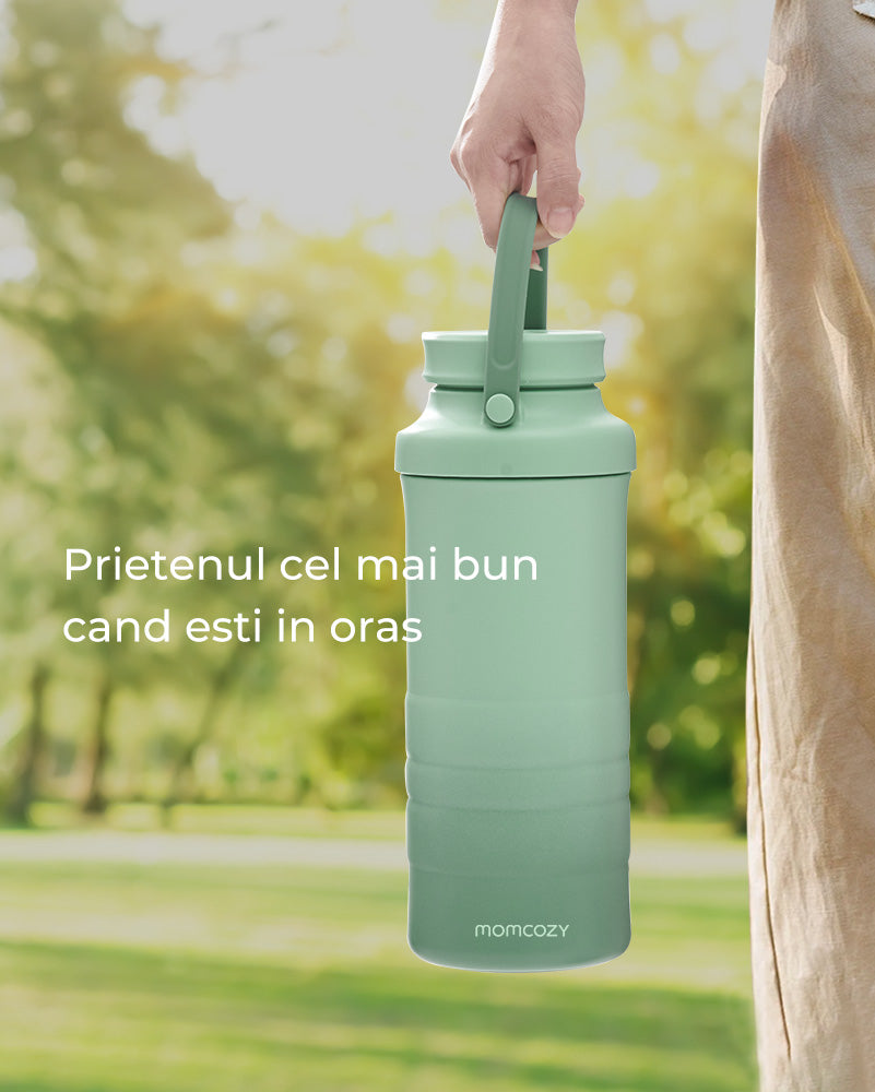 Racitor Portabil Lapte Matern Momcozy 650ml Tub Racire 360 Fara Pachete Gheata 24h