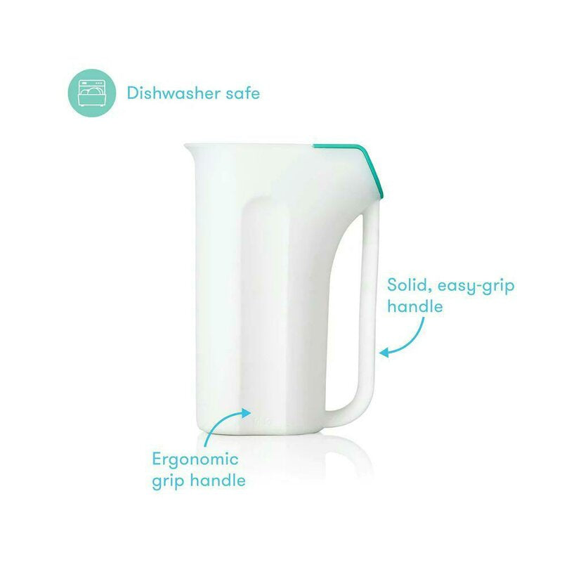 Recipient de clatire, Fridababy, Control The Flow Rinser, 2 moduri de turnare, Protectie ochi si urechi, Maner ergonomic, Compatibila cu masina de spalat vase, Alb