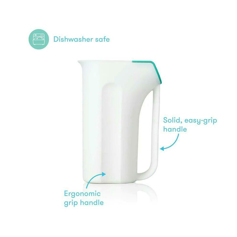 Recipient de clatire, Fridababy, Control The Flow Rinser, 2 moduri de turnare, Protectie ochi si urechi, Maner ergonomic, Compatibila cu masina de spalat vase, Alb