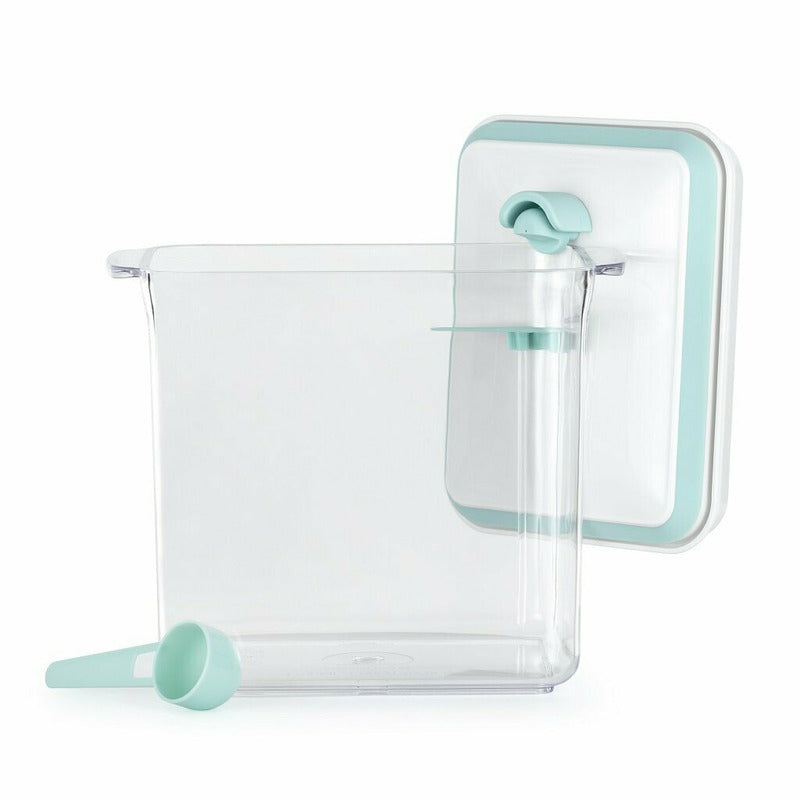 Recipient depozitare lapte praf, Feedo, 1700 ml, Capac etans, Din plastic, Fara BPA, Turcoaz