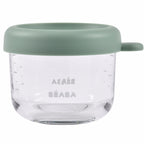Recipient ermetic din sticla Beaba 150 ml Sage Green / Terracotta