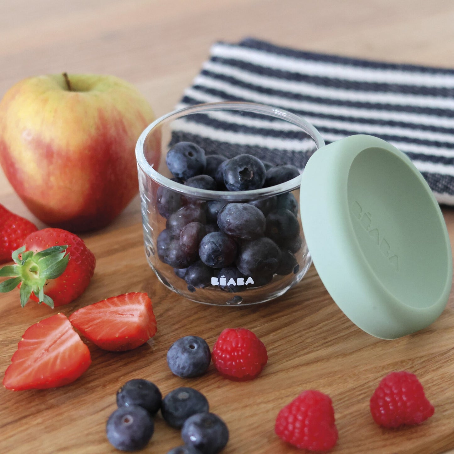 Recipient ermetic sticla Beaba 150 ml Sage Green