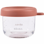 Recipient ermetic din sticla Beaba 150 ml Sage Green / Terracotta