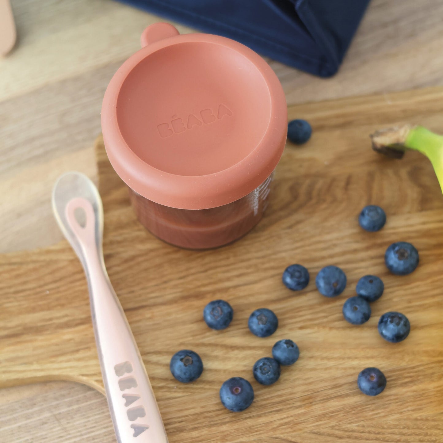 Recipient ermetic sticla Beaba 150 ml Terracotta