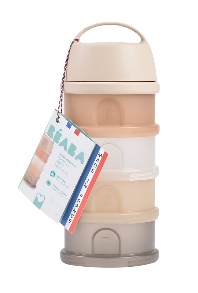 Recipient lapte praf 4 compartimente Beaba transparente Clay