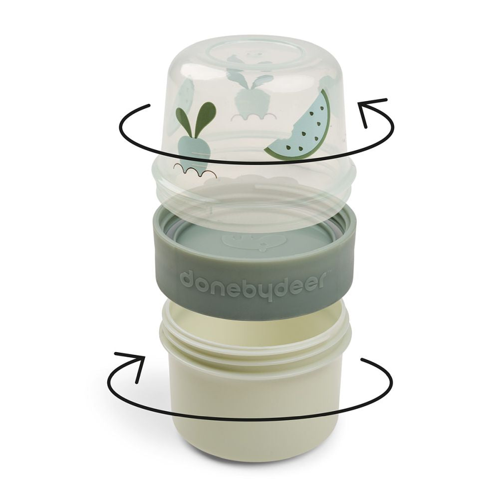 Recipient pentru gustari Done by Deer To Go dublu S Birdee Green