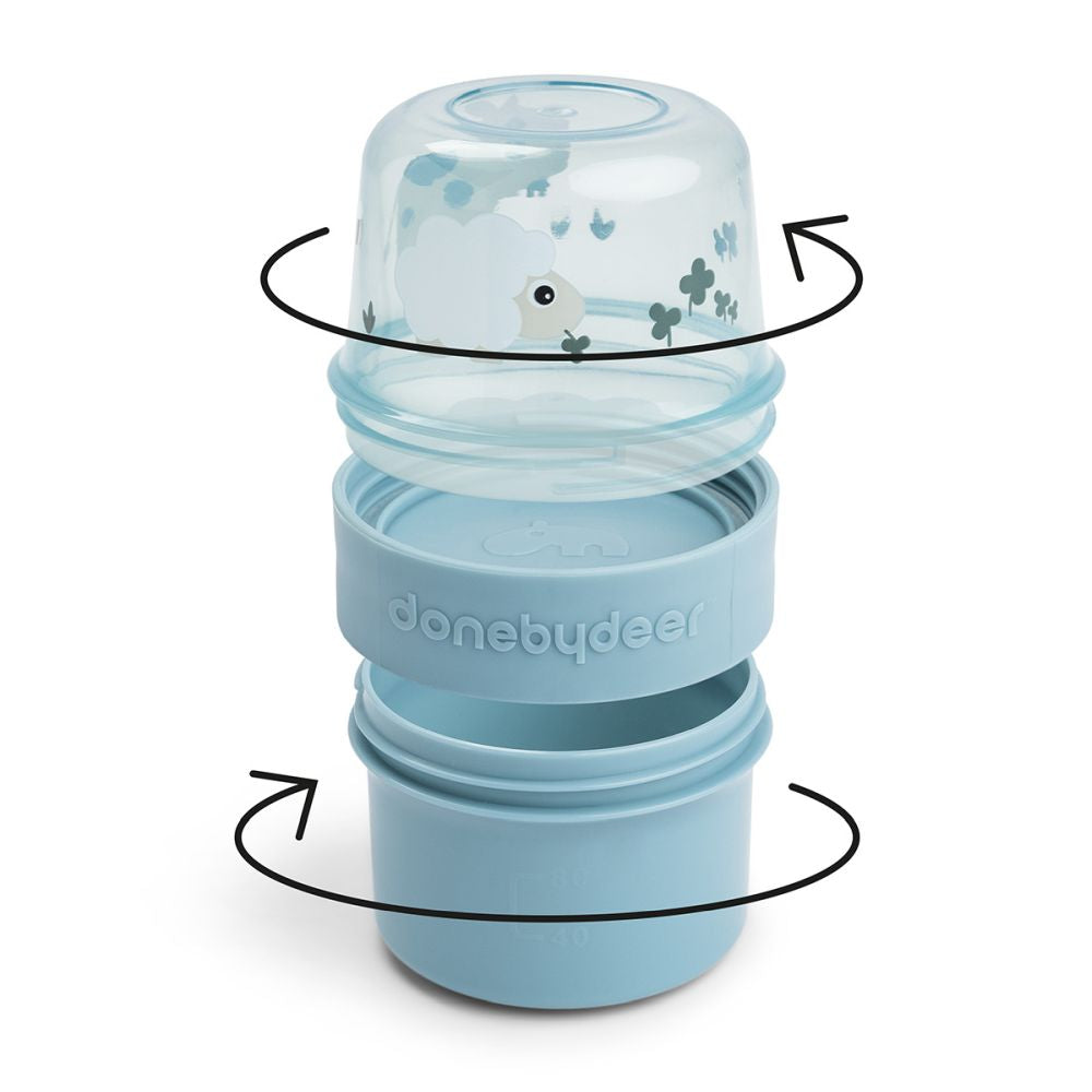Recipient pentru gustari Done by Deer To Go dublu S Tiny Farm Blue, imagine 2
