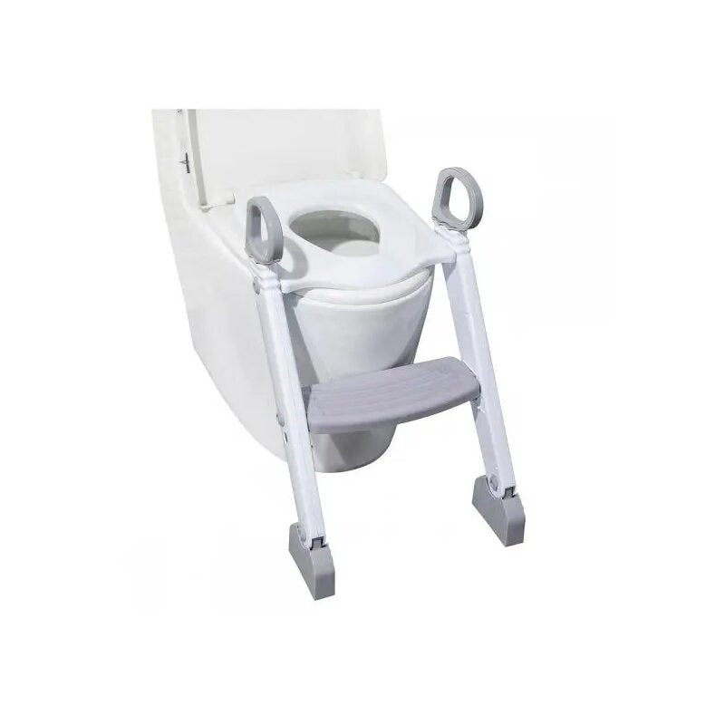 Reductor pentru toaleta, FreeON, Cu scarita, White & Grey