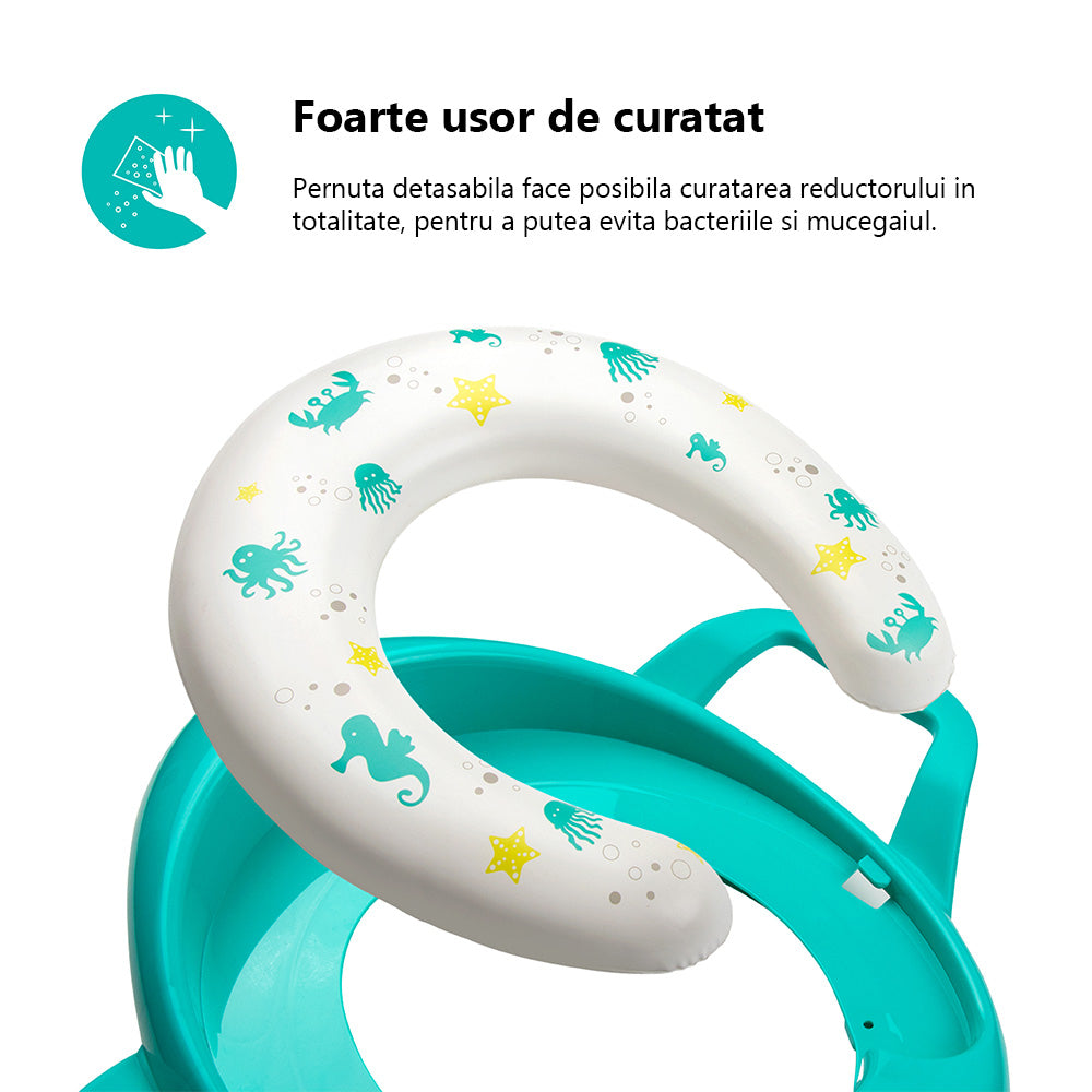 Reductor Toaletă Copii bblüv Poti Aqua - Scăunel WC cu Mânere Ergonomice