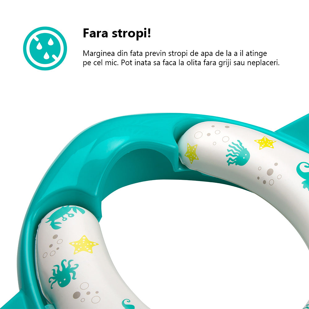 Reductor Toaletă Copii bblüv Poti Aqua - Scăunel WC cu Mânere Ergonomice