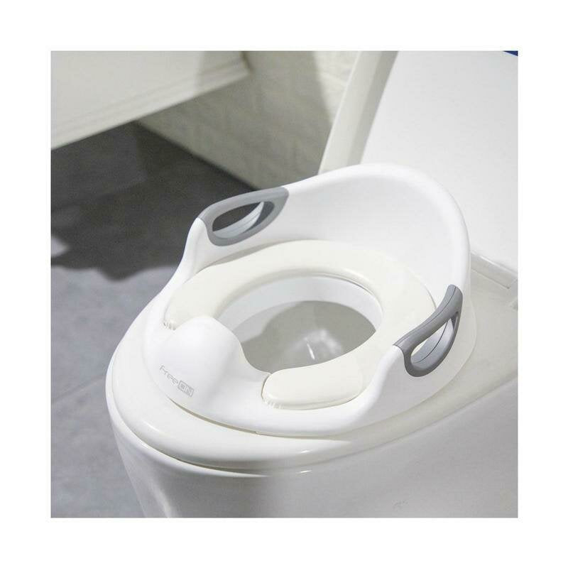 Reductor toaleta, FreeON, Cu perna confortabila si detasabila, Cu manere, 37x9,3x65,5 cm, White