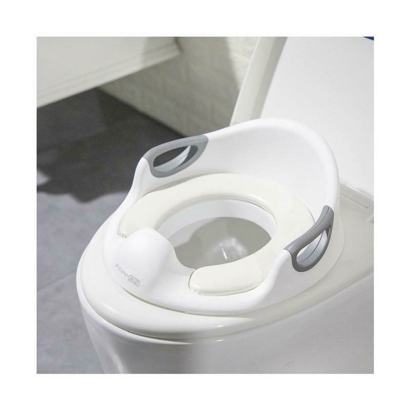 Reductor toaleta, FreeON, Cu perna confortabila si detasabila, Cu manere, 37x9,3x65,5 cm, White