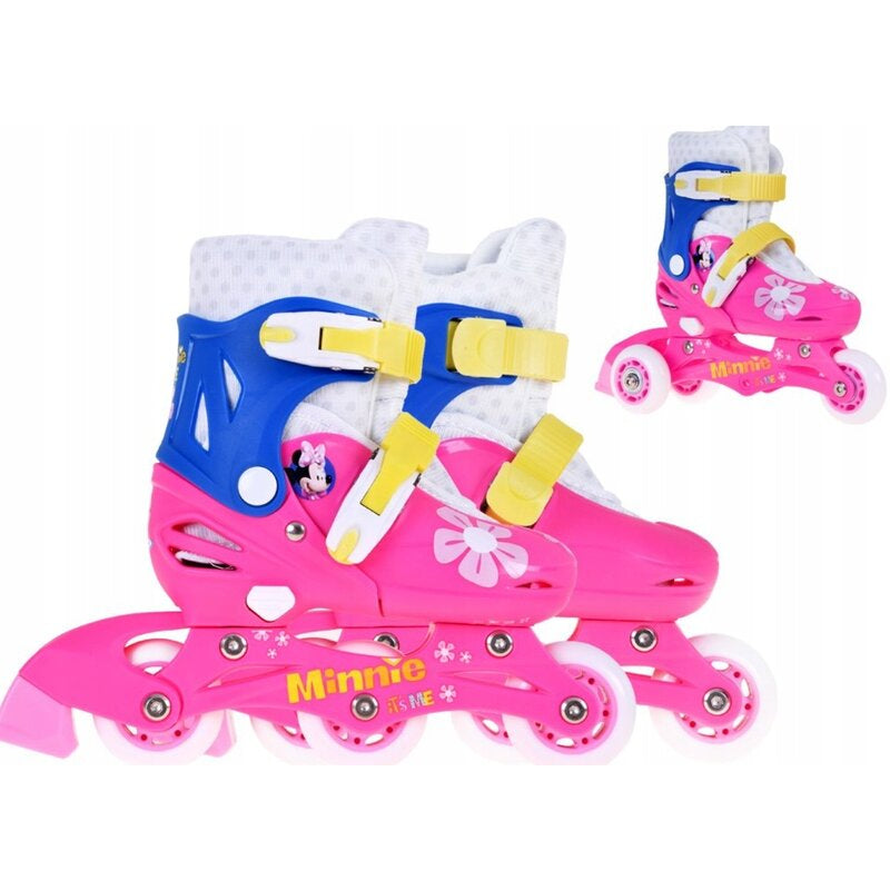Role evolutive, Stamp, Disney, De la incepator la avansat, Cu 3 roti, Ajustabile, Inchidere prin velcro, Cu frana, Marime 27-30, Minnie Mouse