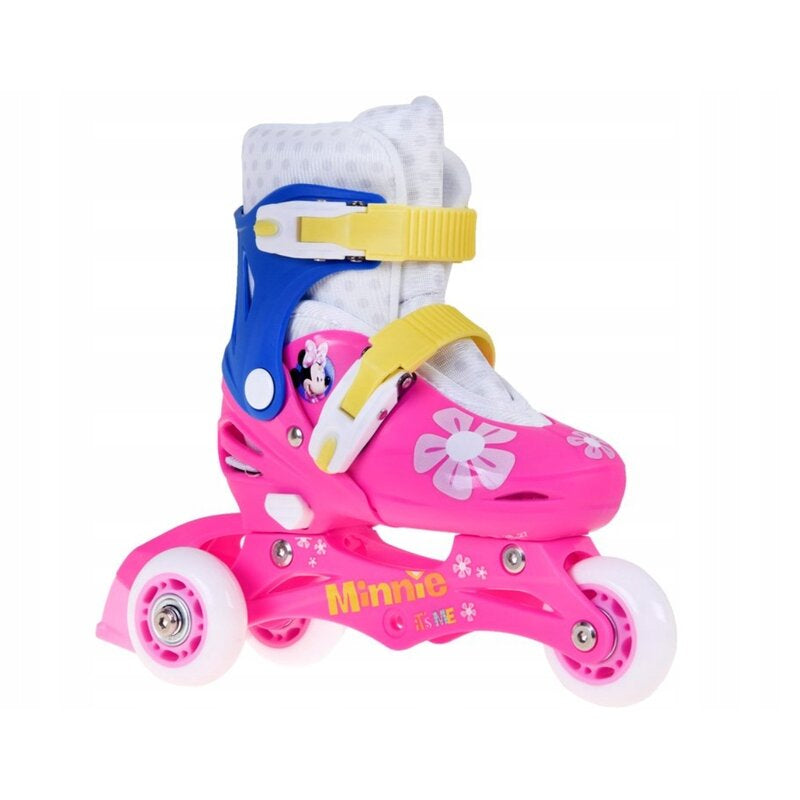 Role evolutive, Stamp, Disney, De la incepator la avansat, Cu 3 roti, Ajustabile, Inchidere prin velcro, Cu frana, Marime 27-30, Minnie Mouse