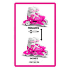Role, Stamp, De la incepator la avansat, Cu 3 roti, Ajustabile, Inchidere prin velcro, Cu frana, Marime 27-30, Barbie