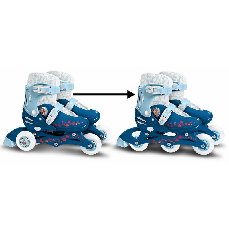 Role, Stamp, Disney, De la incepator la avansat, Cu 3 roti, Ajustabile, Inchidere prin velcro, Cu frana, Marime 27-30, Frozen
