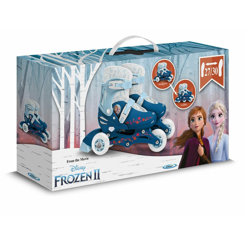 Role, Stamp, Disney, De la incepator la avansat, Cu 3 roti, Ajustabile, Inchidere prin velcro, Cu frana, Marime 27-30, Frozen