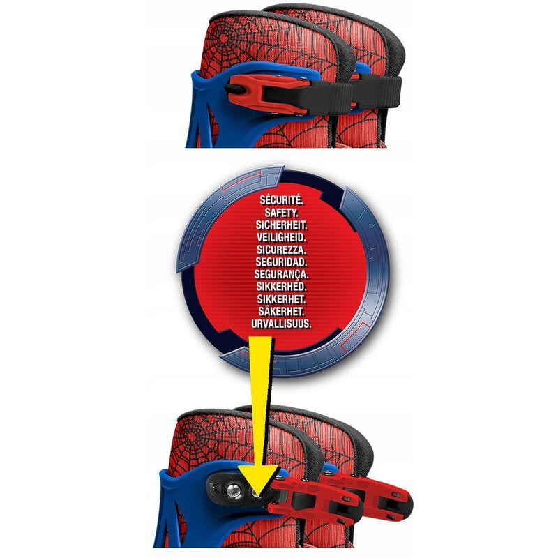 Role, Stamp, Spider Man, Cu 4 roti, Ajustabile, Inchidere prin velcro, Cu frana, Marime 30-33, Albastru