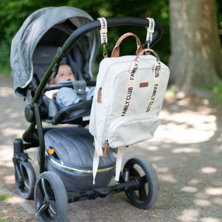 Rucsac de infasat Childhome Family Club Signature Alb