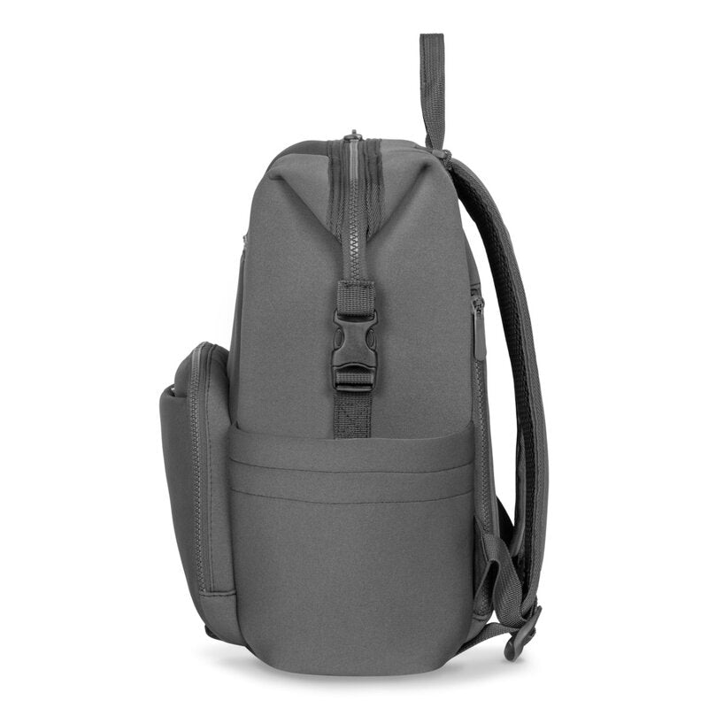 Rucsac impermeabil pentru mamici, Lionelo, Cube, Cu 12 compartimente si salteluta de schimbat, Cu prindere universala de carucior, 36 x 36 x 23 cm, Gri