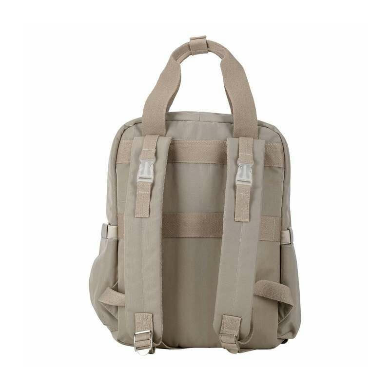 Rucsac pentru mamici, FreeON, Style, Impermeabil, Cu multiple buzunare, Bine compartimentat, Cu prindere universala de carucior, 28x28x12 cm, Grey/Beige