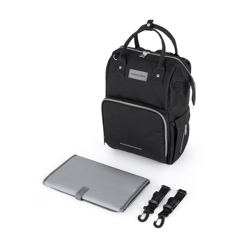 Rucsac pentru mamici Petite&Mars Jack cu 11 compartimente 30 x 42 x 15 cm Black, imagine 1