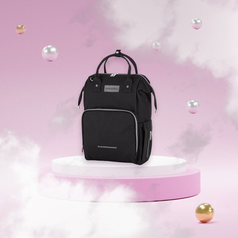 Rucsac pentru mamici Petite&Mars Jack cu 11 compartimente 30 x 42 x 15 cm Black, imagine 2