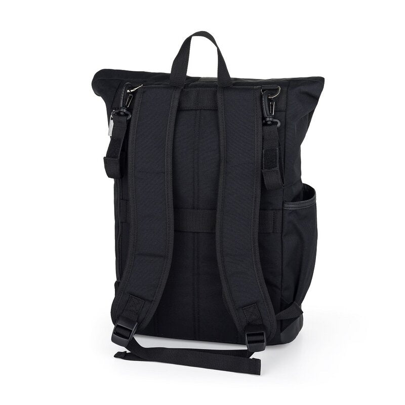 Rucsac pentru mamici, Petite&Mars, Jakob, Cu 8 compartimente, Cu buzunar termic, Saltea de infasat inclusa, 30 x 46 x 15 cm, Absolute Black