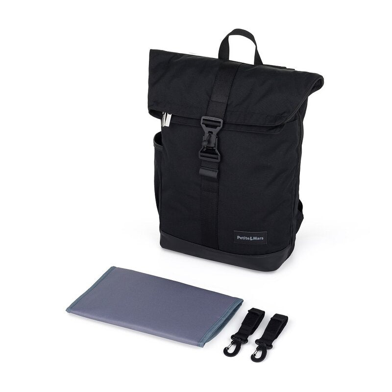 Rucsac pentru mamici Petite&Mars Jakob cu 8 compartimente 30 x 46 x 15 cm