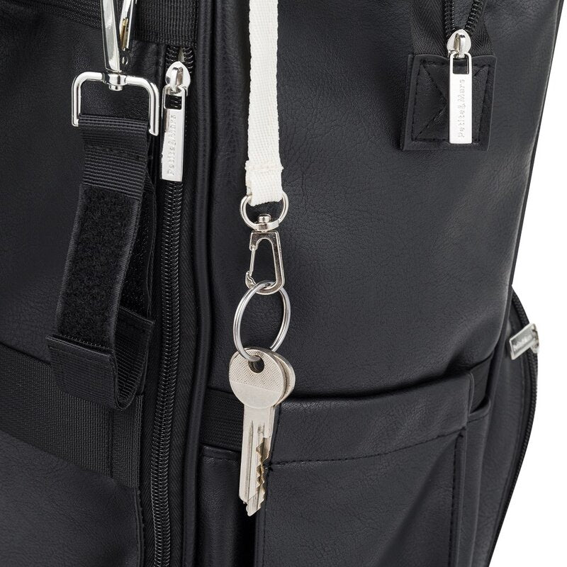 Rucsac pentru mamici, Petite&Mars, Jasper, Cu 12 compartimente, Cu buzunare termice, Saltea de infasat inclusa, 27 x 41 x 14 cm, Absolute Black