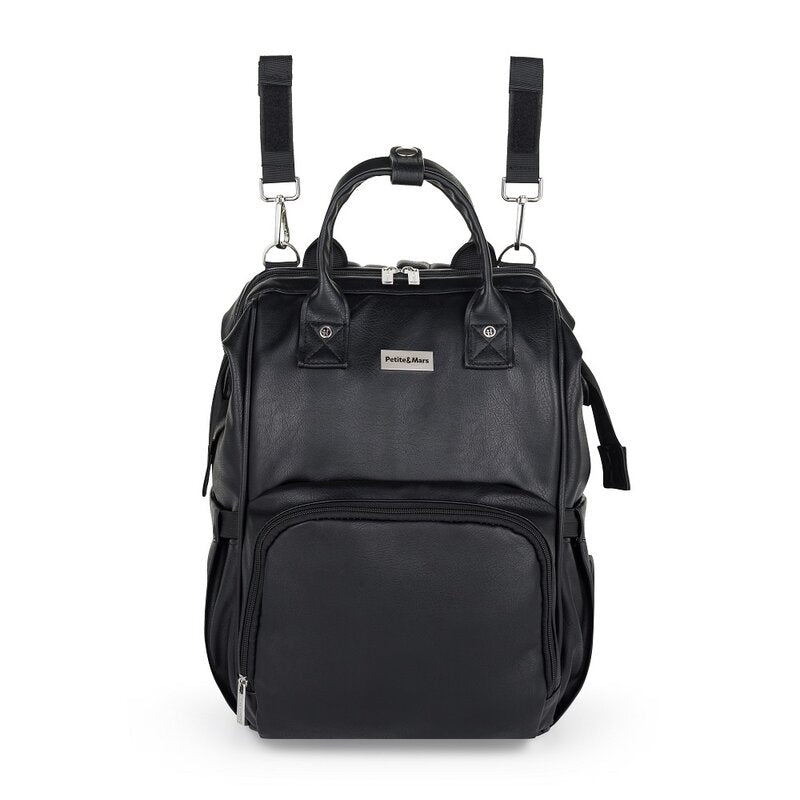Rucsac pentru mamici Petite&Mars Jasper cu 12 compartimente 27 x 41 x 14 cm Absolute Black, imagine 3