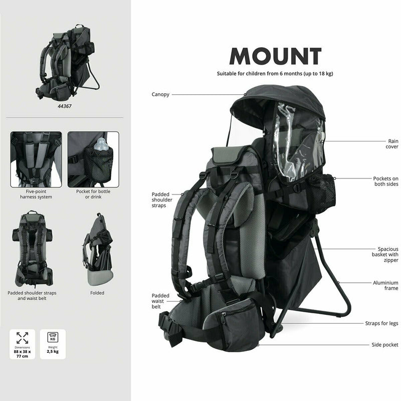 Rucsac transport copil FreeON Mount, gri – fotografia 20 a produsului