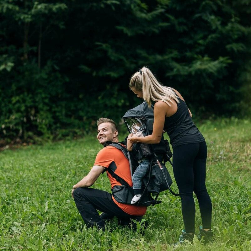 Rucsac pentru transportul copiilor, FreeON, Mount, Cu acoperis, Cu multiple compartimente, 87.5 x 38 x 77 cm, Conform cu standardul european de securitate EN 13209-1:2022, Grey