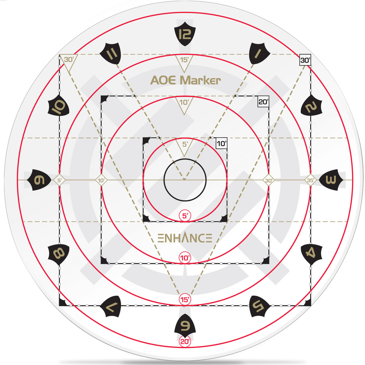 Șablon Vrăji AoE DnD - Set Complet Markere Zone Efect pentru Dungeons & Dragons
