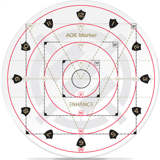 Șablon Vrăji AoE DnD - Set Complet Markere Zone Efect pentru Dungeons & Dragons